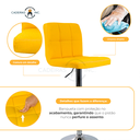 Ver imagem 4 de Banqueta Alta de Cozinha Ilha Bancada Gourmet Restaurante com Encosto Giratória Gomos Amarela