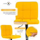 Ver imagem 2 de Banqueta Alta de Cozinha Ilha Bancada Gourmet Restaurante com Encosto Giratória Gomos Amarela