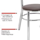 Ver mais imagens de Conjunto 6 Cadeiras para Sala de Jantar Tradicional Cromado/Marrom