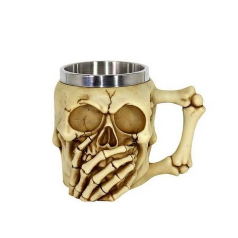 Caneca Resina e Metal Caveira Não Falo