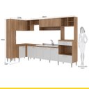 Ver imagem 4 de Cozinha de Canto Modulada Inova 292/120Cm Balcão Pia Cooktop Armário MDP Carvalho Branco - ClickLar