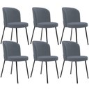 Ver imagem 1 de Kit 6 Cadeiras Sala de Jantar Estofada Gavi L02 Suede Cinza - Lyam Decor