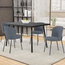Ver imagem 7 de Kit 6 Cadeiras Sala de Jantar Estofada Gavi L02 Suede Cinza - Lyam Decor
