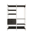 Ver imagem 3 de Guarda Roupa Aberto Industrial Casal 2 Módulos Preto Cabideiro com Gavetas Ferro Branco