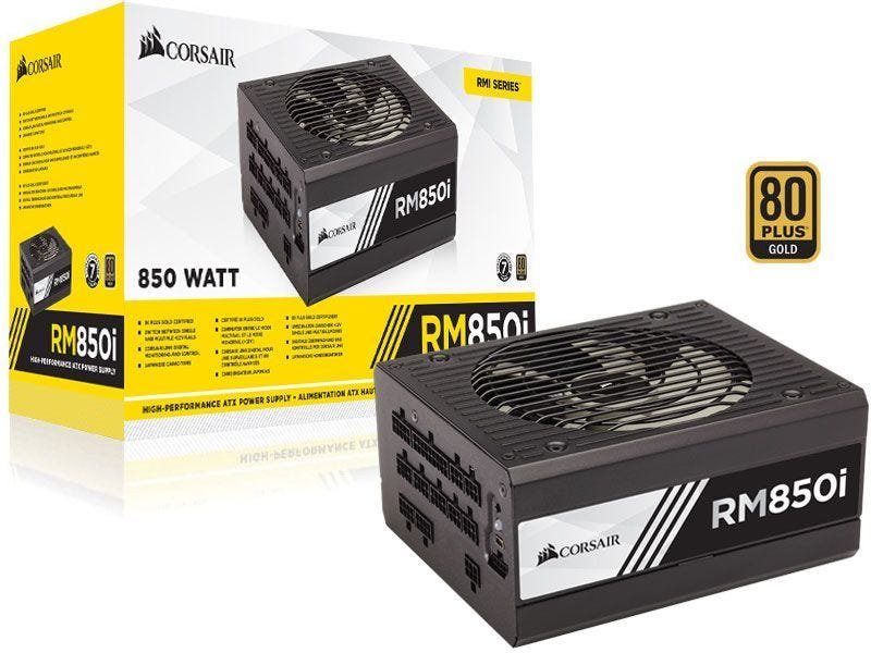 FONTE 80PLUS GOLD CORSAIR CP-9020083-WW RMI 850W DIGITAL PFC ATIVO BIVOLT MODULAR - 1
