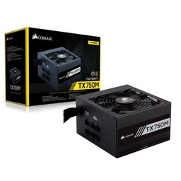 Fonte 80Plus Gold Corsair Cp-9020131-Ww Tx-M 750W Atx Pfc Ativo Semi-Modular sem Cabo de Forca - 1