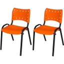 Ver imagem 2 de Cadeira Iso Base Preto Escola, Escritório - Kit 2 Un