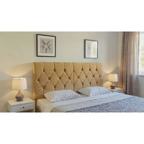Cabeceira Estofada Cama de Casal Queen 1,60 X 55 Cm Modelo Paris Bege