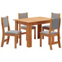 Ver imagem 1 de Mesa de Jantar 4 Lugares Neide Mel/veludo Cinza - Pnr Móveis