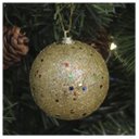 Ver imagem 5 de 48 Bolas Enfeite Natalino Árvore Natal Dourado Glitter 70mm