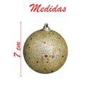 Ver imagem 2 de 48 Bolas Enfeite Natalino Árvore Natal Dourado Glitter 70mm