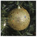 Ver imagem 3 de 48 Bolas Enfeite Natalino Árvore Natal Dourado Glitter 70mm