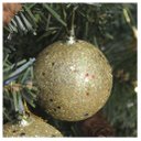 Ver imagem 4 de 48 Bolas Enfeite Natalino Árvore Natal Dourado Glitter 70mm