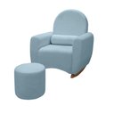 Ver imagem 2 de Poltrona Orgânica Amamentação Lara de Balanço Boucle com Puf:Azul