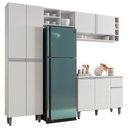 Ver imagem 1 de Cozinha Modulada Completa Vanessa 5 Peças 230cm Branco - Desk Design