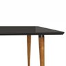 Mesa De Jantar Redonda Com Vidro Laila 135x90 Cm Pés Retrô Castanho Cor Preto - 5