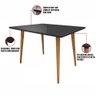 Mesa De Jantar Redonda Com Vidro Laila 135x90 Cm Pés Retrô Castanho Cor Preto - 3