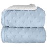 COBERTOR DE BEBÊ SHERPA HEARTS CORAÇÃO LAÇO DE BEBE 0,90X1,10 REF:516 UN Azul bebê - 2