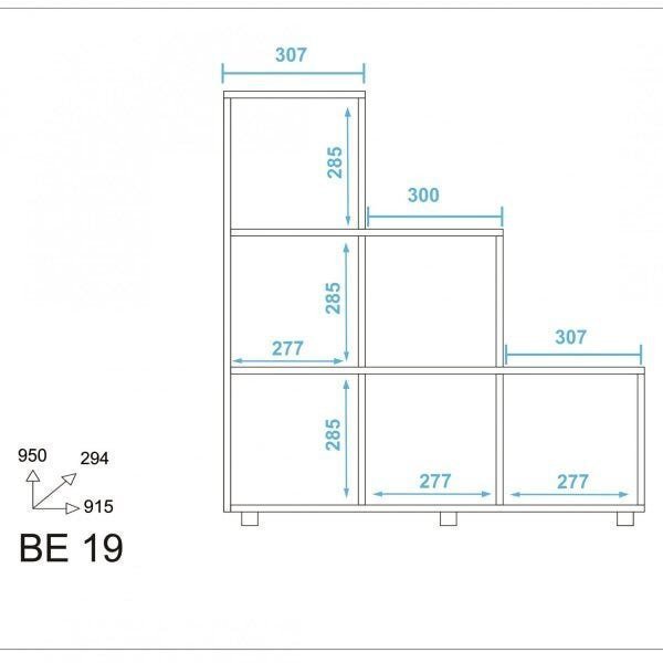 Estante para Livros 6 Nichos BE19 Moderno Cube BRV Móveis - 4