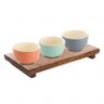 Petisqueira 4 peças Colo Home Madeira e Cerâmica Copa e Cia - 1