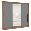 Ver imagem 4 de Guarda Roupa Casal 220cm 3 Portas de Correr com Espelho 240854 Valência Politorno Móveis