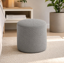 Ver imagem 2 de Puff Decorativo Redondo Boucle Cinza Orgânico 36x34 cm