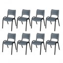 Ver imagem 1 de Cadeira Iso Base Preto Igreja, Escola, Escritório - Cinza Kit 8 Peças