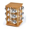 Porta Temperos giratório de bambu com 12 potes de vidro - 2