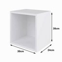 Ver imagem 2 de Nicho Mdf Branco Tx Quadrado com Fundo 30a X 30l X 24p Cm Nchbr006