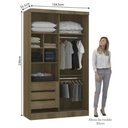 Ver imagem 3 de Modulo De Guarda Roupa Paris 2 Portas De Correr 3 Gavetas