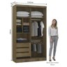Modulo De Guarda Roupa Paris 2 Portas De Correr 3 Gavetas - 3