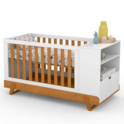 Berço Multifuncional Bkids Branco Freijó Eco Wood com Colchão - Matic - 2