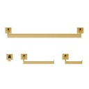 Ver imagem 3 de Kit Acessórios Banheiro Lavabo Luxo Ouro Escovado