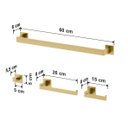 Ver imagem 4 de Kit Acessórios Banheiro Lavabo Luxo Ouro Escovado