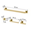 Ver imagem 4 de Kit Acessórios Banheiro Lavabo Luxo Ouro Escovado