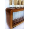 Porta temperos e condimentos de madeira maciça com 10 tubos de vidro - 2