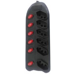 Filtro de Linha 6 Tomadas com Interruptor Individual - 1