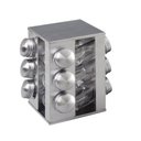 Ver imagem 1 de Porta Temperos Condimentos Inox 12 Potes Base Giratória