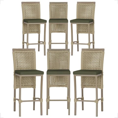 6 Banqueta em Alumínio Roma Fendi Corda Náutica Tecido 13