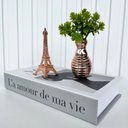Ver imagem 3 de Decoração sala livro fake + vaso rose gold + mini torre