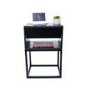Ver imagem 5 de Kit 2 Mesas Cabeceira Industrial 40cm Preto Gavetas e Nicho Base Metal Preta Lateral Cama