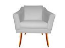 Ver imagem 2 de Kit 2 Poltronas Decorativa Agatha Couro Branco Pés Madeira Mz Decor