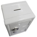 Ver imagem 4 de Cofre com Segredo e Chave Cofrinho Mecanico Metalico Branco (Ll80430)