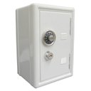 Ver imagem 3 de Cofre com Segredo e Chave Cofrinho Mecanico Metalico Branco (Ll80430)