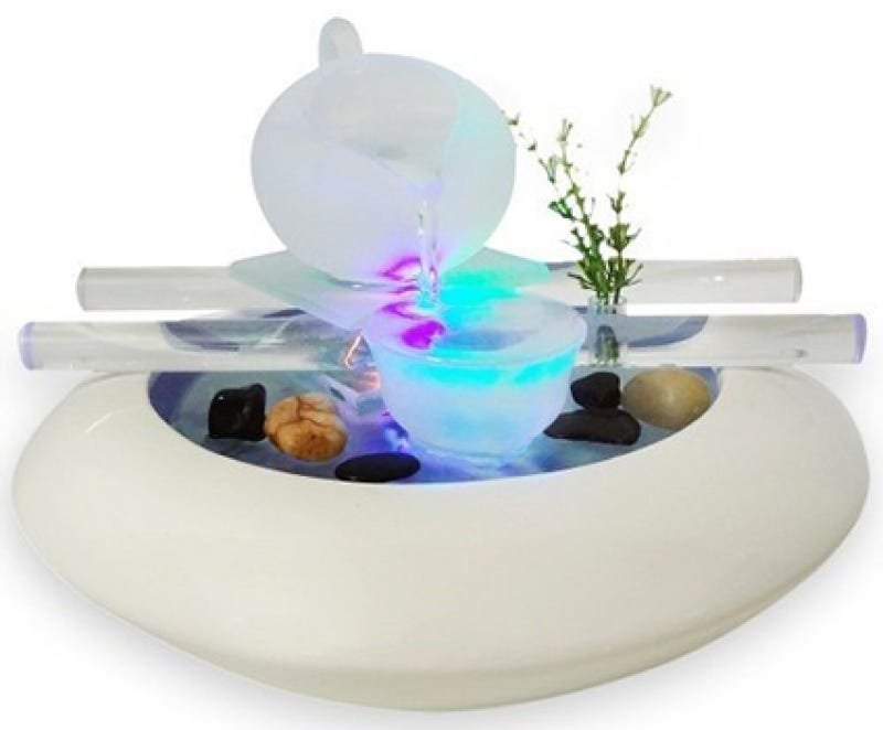 Fonte de Água Decorativa com Cascata e Quedas de Água  com LED (Ft-C) - 2