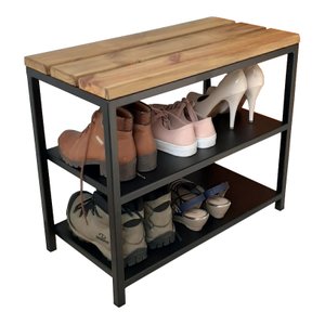 Sapateira Banco Strassis Design Sd-5003-60 Cor Preta
