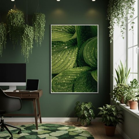 Quadro Decorativo Suculentas Verdes 70x50cm Mold Branca