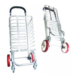 Carrinho de Mao Dobravel De Aluminio 4 Rodas Compras Carga Feira Ate 50 Kg - 1