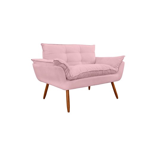 Namoradeira Decorativa para Sala de Estar Opala Suede Rosê - Montanaris Decor