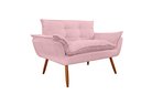 Ver imagem 1 de Namoradeira Decorativa para Sala de Estar Opala Suede Rosê - Montanaris Decor
